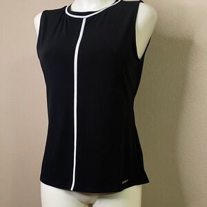 Calvin Klein Black knit minimalist sleeveless Tank Top shirt S 🖤🖤